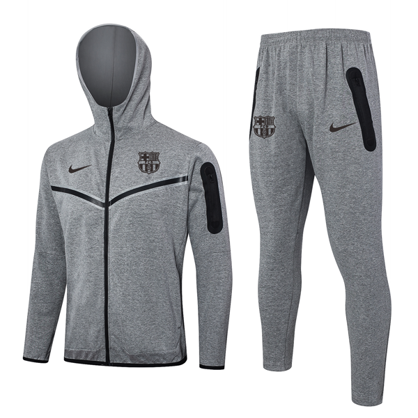 Chandal Con Capucha Barcelona 2024-2025 Gris 6